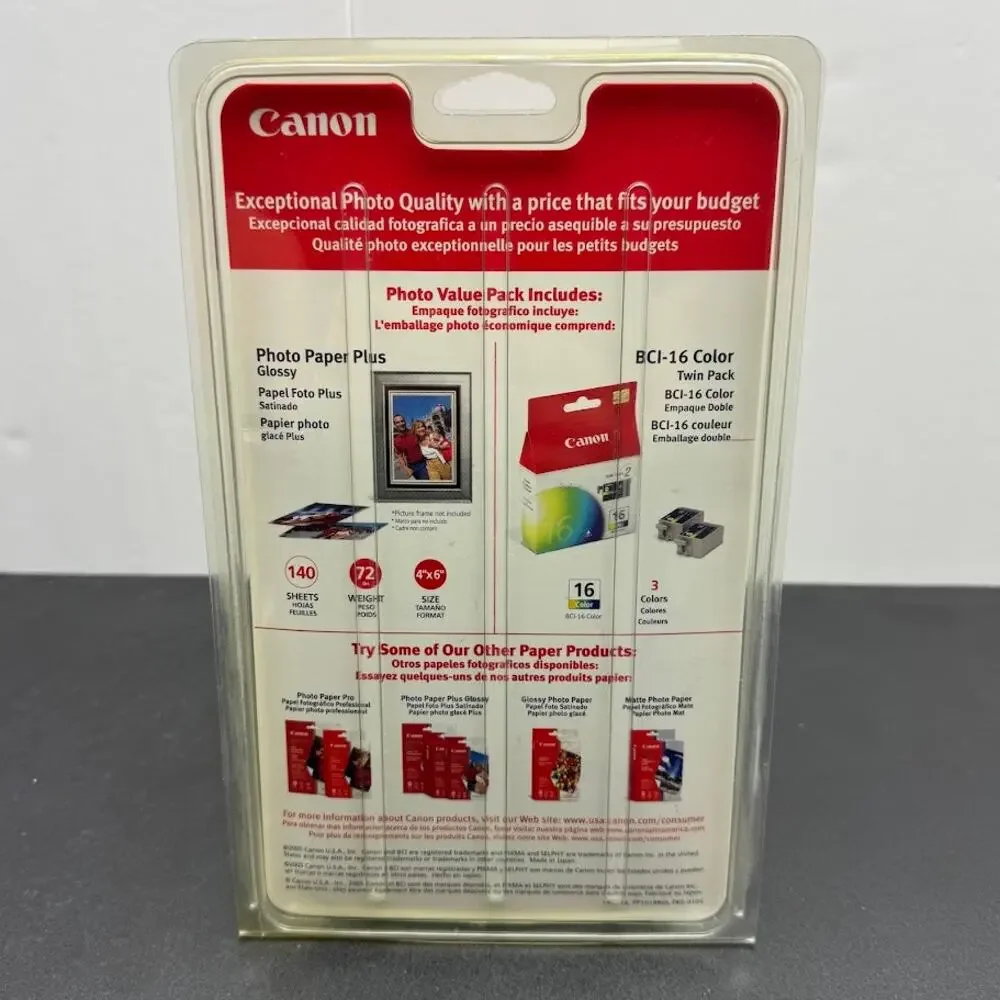 Canon BCI-16 Photo Value Pack Color Ink + Photo Paper Plus Glossy NEW SEALED